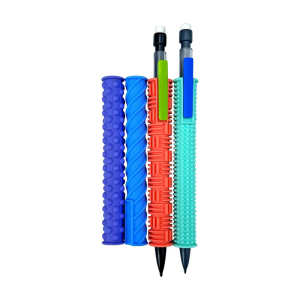 2Pcs Mechanical Pencils with 4 Textured Silicone Pen Grip for Writing Drawing Ergonomic Silicone Pencil Holder Grip