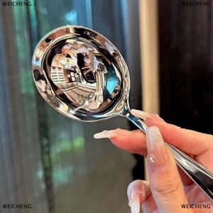 [COD] WEICHENG Thép Không Gỉ Vòng Muỗng Net Màu Đỏ Vàng Bữa Ăn Tối Dài Xử Lý Khuấy Món Tráng Miệng Thìa Cho Nhà Bếp Phụ Kiện Tiện Ích