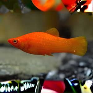 🧡 Orange Molly Lyretail – Premium Fancy Molly Fish 🧡