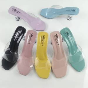 รองเท้าผู้หญิง Marco B1003 รูปแบบ 2 นิ้ว สายคาดใส พลาสติกใส