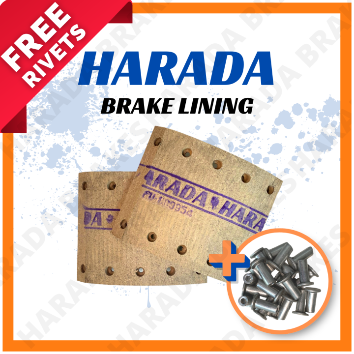 Harada Brake Lining FU-809054 F by Harada Brakes™ with FREE RIVETS ...