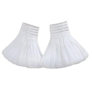 แขนเสื้อแบบกระโปรงเทียมแขนเสื้อและข้อมือแบบยางยืดลูกไม้สำหรับปลอกแขนเพิ่มความสบายและเป็นทางการในโอกาส