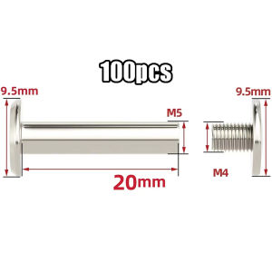 100Pcs Binding Screw Post Stainless Steel Ledger Screws Photo Album Screws