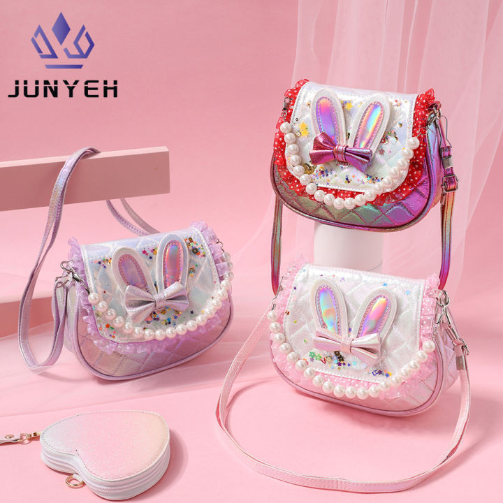 Children's Mini Bag Pink Cute Kid Bag Fashion Crossbody Arm Pearl ...