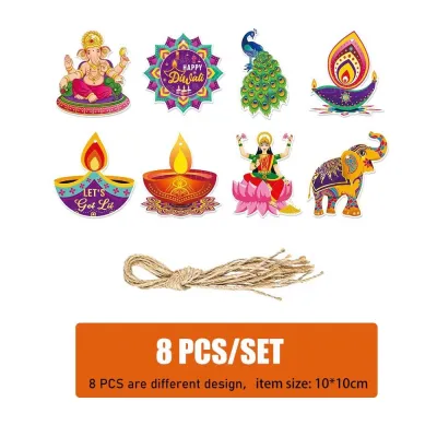 【Free Rope】24pcs/set Deepavali Decorations Hanging Ornaments Diwali Festival Party Deepavali Decoration Item