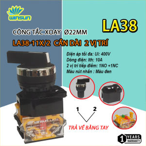 Công tắc xoay chuyển mạch 2 vị trí xoay 3 vị trí Phi 22 [Cần ngắn-Cần dài] LA38 Winsun