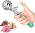Ice Cream Scoop, Ice Cream Scooper Set Include Different Sizes, Heavy Duty Ice Cream Scoop with Trigger, Polishing Stainless Steel 18/8 Cookie Scoops for B. 