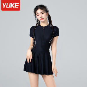 Đồ Bơi Nữ YLIKE Cộc Tay Bộ Bơi Nữ Màu Đen Bộ Bơi Nữ Kín Đáo Bộ Bơi Nữ Liền Một Mảnh Đồ Bơi Nữ Liền Đồ Bơi Nữ Đen Váy Bơi
