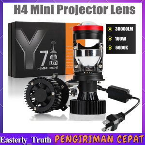 2PCS Y7D Mini Projector H4 Lampu LED Projector Super Bright Lampu Biled H4 Mobil Y8D Y6D Cut Off High Low Jauh Dekat Hi Lo Mini Driving Light Laser Headlamp Pendingin