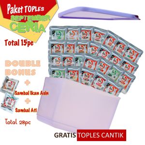 Sambal Bojo Sachet Paket Toples 28 pc - Sambal Baby Cumi Sambal Teri Medang Sambal Bawang Sambal Terasi Sambal Ijo Sambal Paru Sambal Roa dll