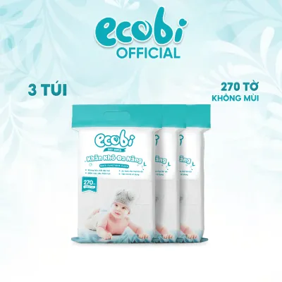 Combo 03 túi khăn vải khô đa năng cao cấp Ecobi 300/600/900G siêu tiết kiệm không mùi không parabens