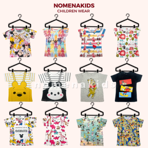 Baju Atasan Anak Perempuan Kaos Cewek Usia 12 Bulan Sampai 6 Tahun Bahan Katun Motif Full Print Nomenakids 8011