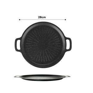 ถาดอบมัลติฟังก์ชั่น กระทะปิ้งย่ ยกกระทะได้ง่ายมากยิ่งขึ้น ถาดปิ้งย่างเกาหลี BBQ ใช้ได้กับเตาทุกประเภท กระทะปิ้งย่ ย่างเนย/สเต็ก