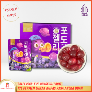 TYL Permen Lunak Kupas Aneka Rasa Buah / Baopi Gummy Soft Candy (Grape/Mango/Peach/Banana)