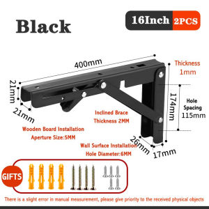 2PCS Folding Angle Bracket Adjustable Wall Mounted Folding Table Shelf Bracket Triangle Bracket