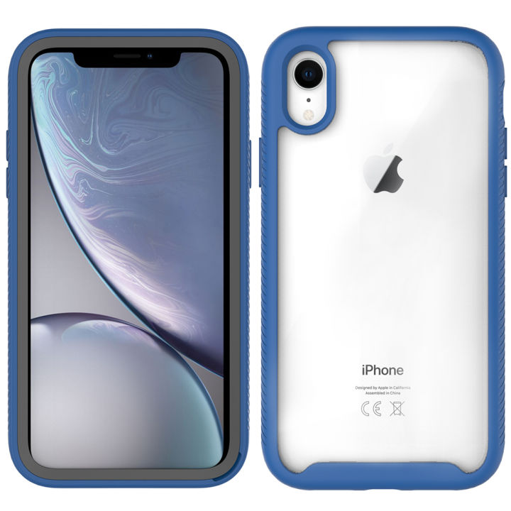 Compatible for iPhone XR Case Built with Screen Protector, Lightweight and  Stylish Full Body Shockproof Protective Rugged TPU Case for Apple iPhone XR