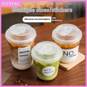 JCSYFAC 10pcs Transparent Coffee Cups With Lids U-shaped Disposable Cups For Hot Drink Milk Tea Takeaway Beverage Cups