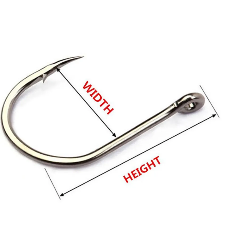 100PCS Fishing Hooks Carbon Stainless Steel Jigging Barbed Carp Hooks  Durable Head Fishing Accessories