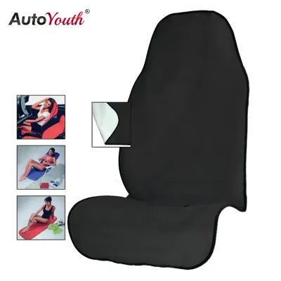 【Hot-Selling】 Towel Car Seat Cover for Athletes Fitness Gym Running Beach Swimming Outdoor Water Sports Machine Washable - Black
