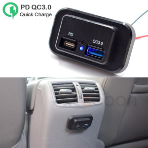 12V / 24V 30W PD Type-C USB QC3.0 Quick Car Charger Socket Splitter Power Adapter for Car Truck Camper Boat