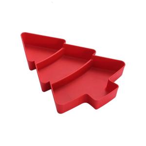 Multiple Compartment Plastic Serving Tray Festival Christmas Designs for Candy Nut and Party