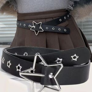 XZCXC Heart Star Waistband PU Leather Adjustable Rivet Belt Fashion Metal Buckle Women Waist Belt Women