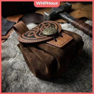 WHPHous PU Leather DND Bag Cute Tray Drawstring Pouch Fantasy Game Accessory Storage for Gift