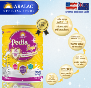 Sữa bột Aralac Pedia Gold 900gr - Giúp trẻ ăn ngon Cao lớn Thông minh hấp thu dinh dưỡng tốt