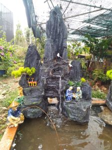 Hòn Non bộ Hồ Cá -Thác Nước Tạo Oxy Cho Cá - Non Bộ (tặng kèm máy bơm)