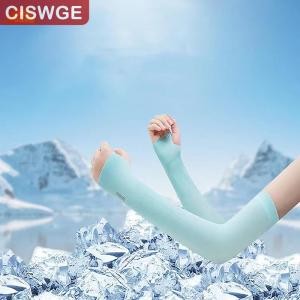 [COD] CISWGE SPORTS UV Solar Arm Sleeves Woman Men Cycling Fingerless Gloves Cool Muff Summer Ice Silk Elastic Arm Cover Driving Anti-Sunburn Sleeve