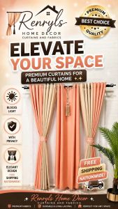 Katrina Plain Curtain Modern Elegant Home CurtainSOLD PER PIECE 6ft to 7ft