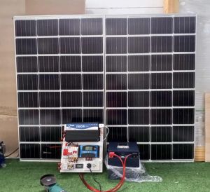 ชุดนอนนาโซล่าเซลล์12V3500wแผงโล่าเซลล์200w2แผงแบตเตอรี่ลิเธียม120แอมป์ประกัน1ปี