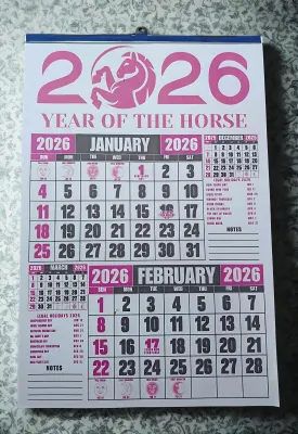 2026 Customized Commercial Calendar 6 Pages Legal Size 8.5x13inches Murang Calendar BLue theme.