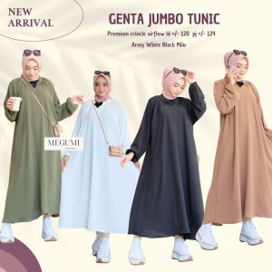 Long Tunik Super Jumbo Genta Bahan Crinkle Airflow Premium Pakaian Wanita | GOODSAJI HIJABSTUFF