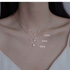 AES925 Dây chuyền bạc nữ đính kim cương zirconia đơn bốn cạnh ins Phong cách mới sang trọng nhẹ nhàng và đơn giản đang rất được ưa chuộng.