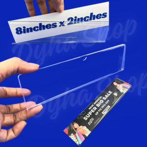 Clear Acrylic Wall Name Plate Holder [2" x 8"  2"x6" 2"x5 2"x4" etc.] Office Name Sign Shelf sign