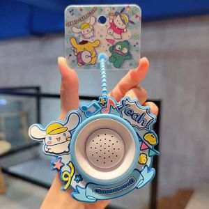ERYRG Cinnamoroll Purin Dog พวงกุญแจแมวคิตตี้ แมว KT hangyodon ลำโพงตลกๆ จี้เพลง อุปกรณ์แขวนตกแต่ง การตกแต่งการ์ตูน พวงกุญแจลำโพงขนาดเล็ก เด็กคู่รัก