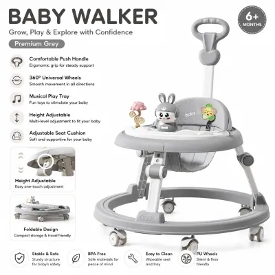 Baby Walker Music Anti O Leg Foldable Adjustable Height Push Toddler Car Walk learning anti-o-legs