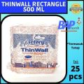 Thinwall Rectangle 500 ml / Kotak Makan Plastik / Thinwall Victory. 