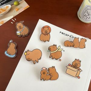 TIMIA Breastpin Acrylic Capybara Pin Cute Kapibara Capybara Brooch Exquisite Lapel Animal Capibara Badge