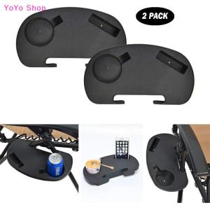 💕 YoYo Shop 💕 Recliner Folding Chair Tray Drink Holder Portable Side Tray Breakfast Beach Chair Cup Holder For Outdoor Camping Accessories
