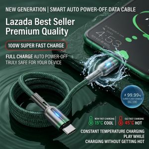 JMY Nylon Braided Data Cable Fast Charging USB Cable Smart Auto Off Overcharge Protection Durable Phone Charging Cord
