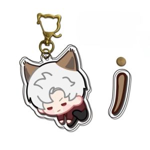 Love and Deep Space Rotating Keychain Xavier Rafayel Sylus Cosplay Key Chain Acrylic Pendant Fans Peripheral Gifts