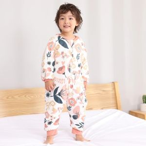 Baby Sleeping Bag Cute Flowers Print Toddler Sleepwear Walk Play Pajamas 2.5Tog Thick Winter Keep Warm Sleepsack 1-4 Years Old