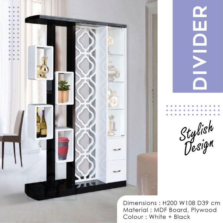 Partition deals display cabinet