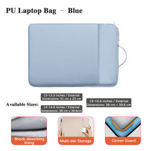 PU Leather Laptop Bag Sleeve Shockproof Waterproof Notebook Carry Case 13 14 15.6 Inch⚡PH deliveryIn stock⚡