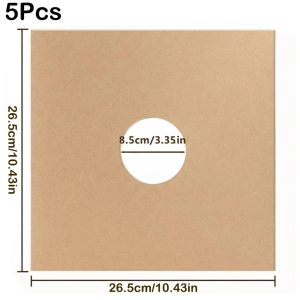 FFDWAA Kraft Paper Vinyl Record LP Jackets Brown 7/10/12 Inch Album Covers Record Jacket