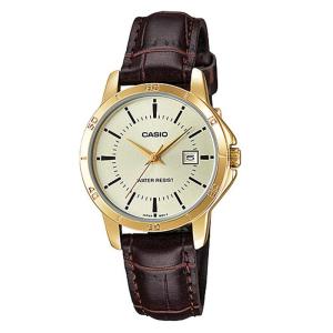 CASIO ORIGINAL - CASIO LTP-V004GL-9A - WOMEN - Coklat - Kulit - Jam dunia JD18ST # Jam Tangan Wanita Cewek Anti Air Digital Analog + CASIO LTP V004GL 9A LTP-V004GL V 004 GL LTPV004 LTP-V004 LTPV004GL LTP-004 V004 $ WR0 STK KC7