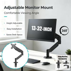 Monitor Arm Universal Monitor Arm Adjustable Height Angle Monitor Bracket 13"-32" One-armed