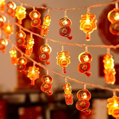 3M New Year LED hanging lights Red Lantern Shape Lamp balcony home decor Spring Festival Ornament Gift 新年装饰